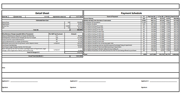 Wadhwa TW Gardens Kandivali Costing Plan